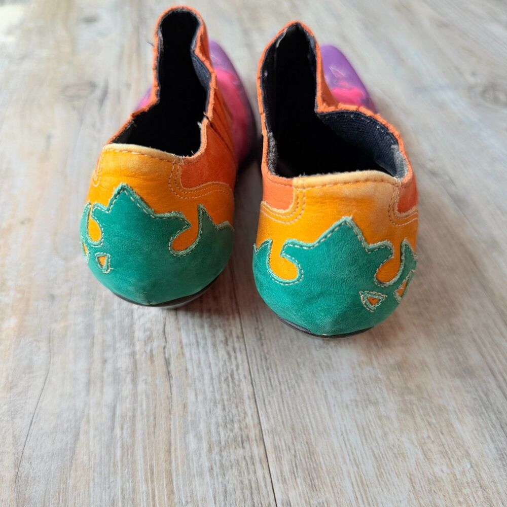 Vintage Circus Brand Multicolor Suede Western Ankle Boots 7.5 Cowboy Booties - Picture 8 of 13